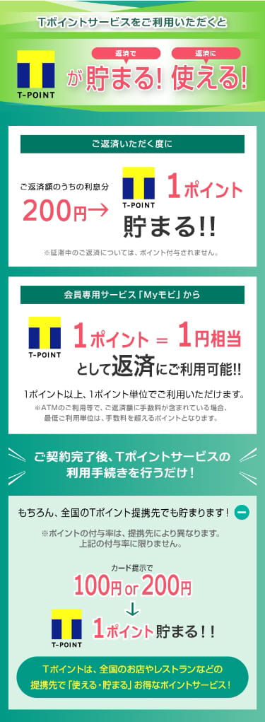 Tポイントサービスをご利用いただくとTPOINTが貯まる!使える!
