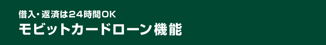 借入・返済は24時間OK モビットカードローン機能