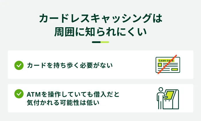 カードレスキャッシングは周囲に知られにくい
