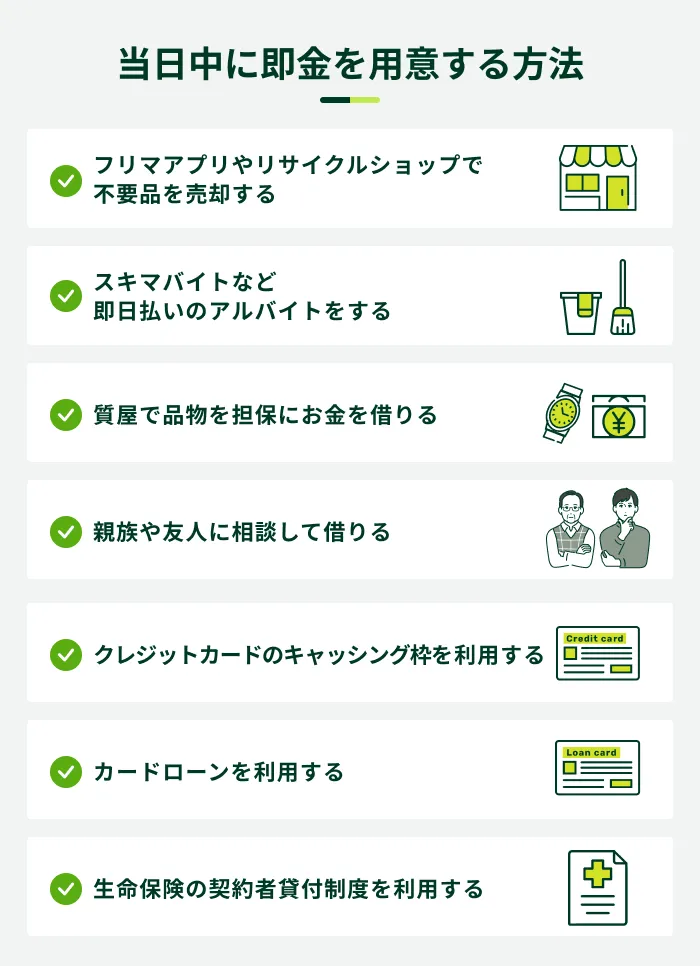 当日中に即金を用意する方法