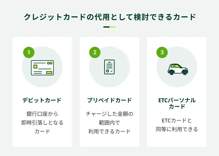 クレジットカードの代用となるカード