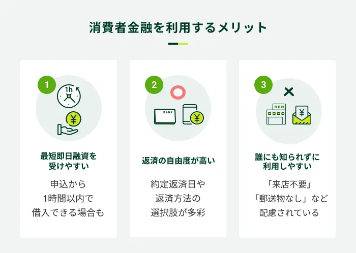 消費者金融を利用するメリット