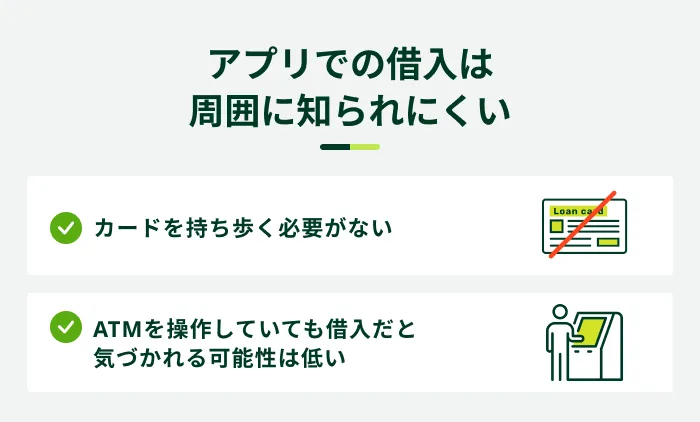 アプリでの借入は周囲に知られにくい