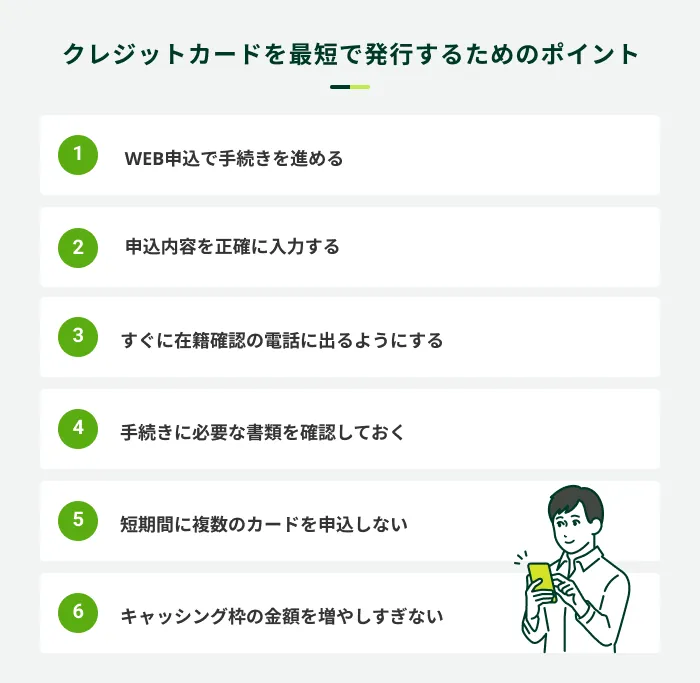 �N���W�b�g�J�[�h���ŒZ�Ŕ��s���邽�߂̃|�C���g