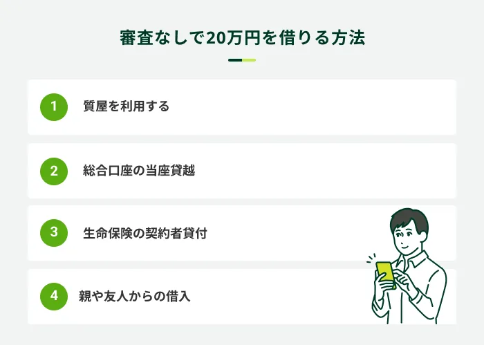 審査なしで20万円を借りる方法