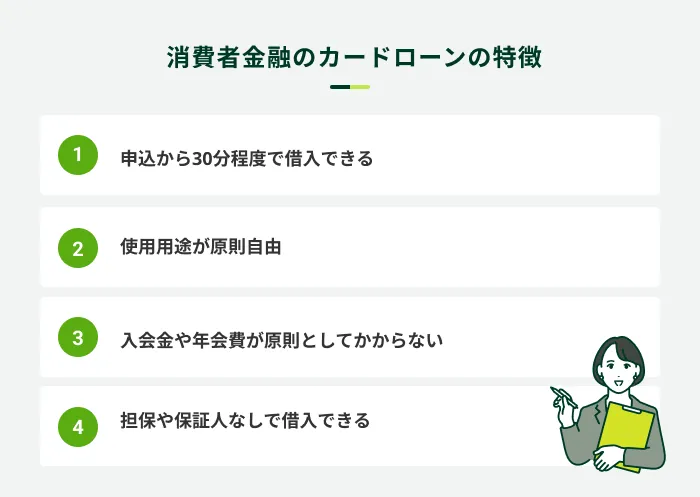 消費者金融カードローンの特徴